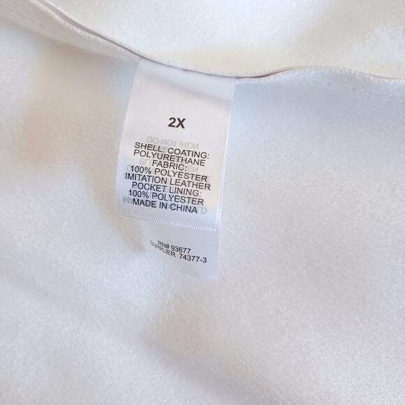 NWT Bisou Bisou Women's Faux Leather Jacket In White Size 2X - Picture 9 of 10